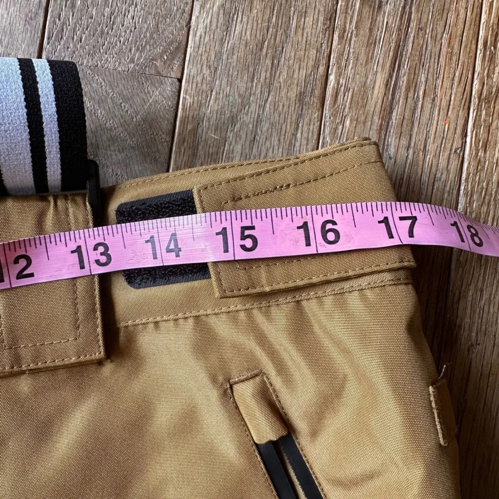 Pioneer Camp Ski Snow Pants Mens M Suspender Waterproof Tan Brown Modern Winter